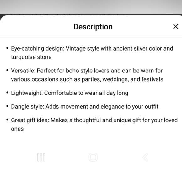 Ancient Silver Color Turquoise Boho Style Dangle Earrings - Picture 3 of 3